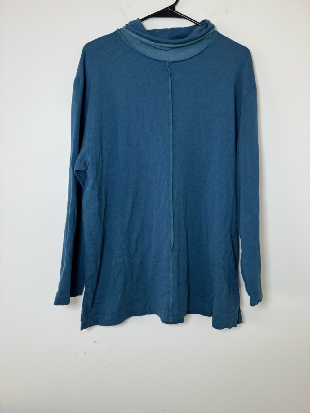Bryn Walker Bamboo Blend Tunic Top Women’s M Blue Cowl Neck